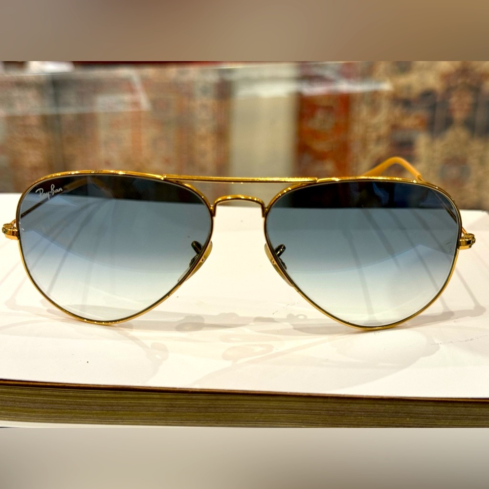 Women’s Ray-Ban 58mm Aviator Sunglasses Gold/Blue Gradient